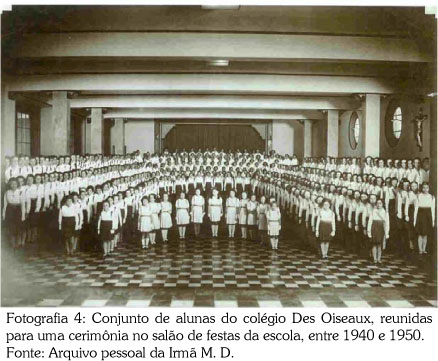 Alunas do Colégio Des Oiseaux 1940/1950 - Ilustrativa do artigo de Graziela Perosa