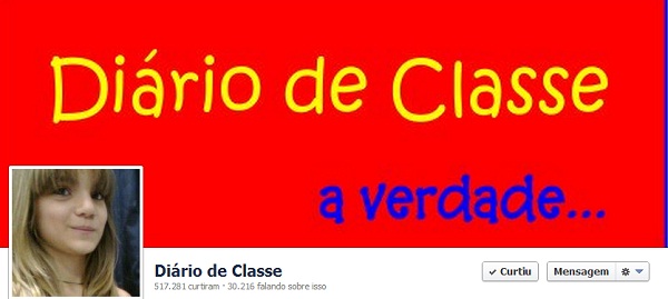 Screenshot da página Diário de Classe no Facebook.