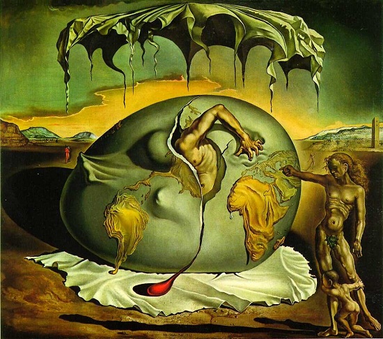 "Criança geopolítica assistindo o nascimento de um novo homem". Pintura surrealista do espanhol Salvador Dali, datada de 1943.