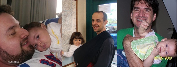 Da esquerda para direita: Fabiano e Isa. Marcelo e Laura. Ulisses e Amanda. Fotos: Arquivo Pessoal.