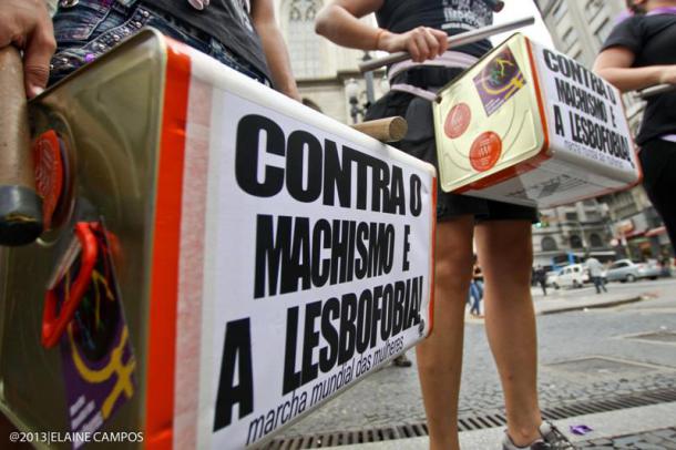Ato do Dia Internacional de Luta das Mulheres, São Paulo, 2013. Foto de Elaine Campos/ Marcha Mundial das Mulheres.
