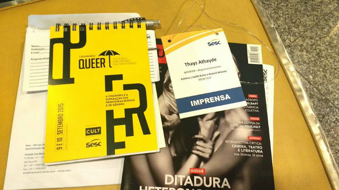 Foto de Thayz Athayde, representante das Blogueiras Feministas no I Seminário Queer.
